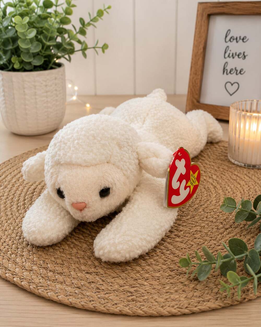 Ty Beanie Baby Fleece The Lamb Plush Toy with Tag